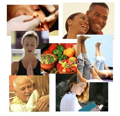 A collage of holistic health practices